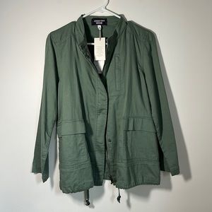NWT Johnny Was Workshop Drawstring Green Utility Military Jacket New Medium M